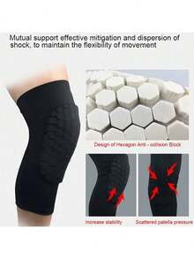 Reathable Honeycomb Knee Brace With Patella Stabilization And Joint Stress Relief, Ideal For Outdoor Sports Basketball Soccer Cycling Dance Martial Arts, Unisex Adults Protective Gear Gym Accessories Knee Support Sports Knee Pads Gym Knee Pads - Multicolor - View 5