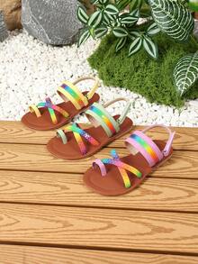 Cute Girls' Pink Soft Sole Non-Slip Sandals, Multiple Colors, Popular Kids Summer Shoe - Purple - View 6