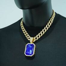 1 Set Ruby Alloy Pendant, Ruby Bracelet, Red Watch, Men's Personalized Necklace Set, Elegant Gift Set For Men - Gemstone Pendant Necklace Set - View 19