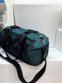 Large Capacity Nylon Letter Decor Gym Bag, Yoga Tote, Short Trip Luggage For Men & Women, School/Travel Use Sport Bag For Sports For Fitness For Exercise Travel Bag For Vacation For Women Travel Essential Yoga Bag - Green - View 9