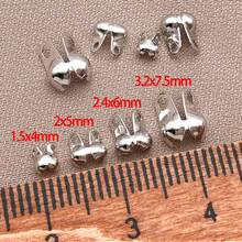 50/100pcs Real 18K Gold Plated Clamshell Knot Covers Fold-Over Calotte End Tips Ball Chain Connector Clasp For Jewellery Making Bracelets Necklaces Findings DIY Crafts