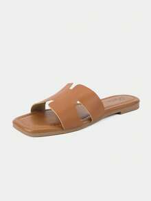 Women's H-Shaped Comfortable Sandals Versatile&Stylish Flat Sandals Casual Beach Summer Shoes - 棕色 - 查看 2