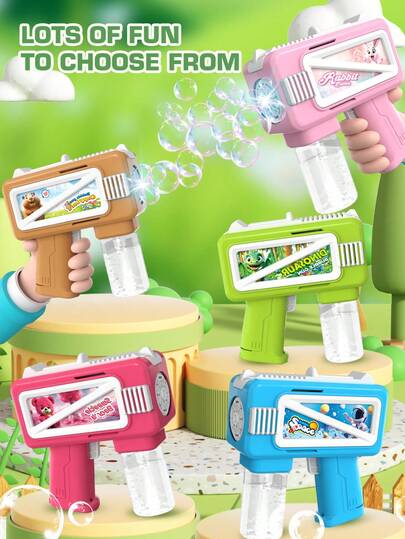 Kids Handheld Multi-Hole Electric Bubble Gun, Outdoor Summer Fun Bubble Blower Toy, Compact & Portable (Batteries And Bubble Solution Not Included)