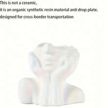 1PC White Resin Face Vase, Female Shape Head Half Body Chest Vase Bohemian Feminism Minimalist Decor Modern Nordic Style Vase For Home Living Room Office Bookshelf Decoration - Face Vase - View 1