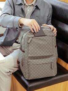 男士双光大容量多口袋 15.6 英寸笔记本电脑背包，商务旅行包，适合返校、出差、旅行、父亲节礼物 - 彩色 - 查看 3