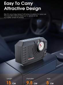 CARSUN Gonfiatore di pneumatici portatile - Accessori auto, funzione di gonfiaggio rapido per pneumatici auto, compressore d'aria per pneumatici auto 150 PSI, senza batterie richieste, con luci LED, per auto/moto/bicicletta/palloni/salvataggio, accessorio indispensabile per auto, regalo