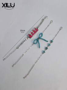 1 pieza Brazalete de moda retro hecho a mano con lazo trenzado, decoración de estrella de piedras preciosas de turquesa multicolor, popular para mujeres