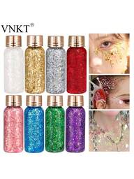 Pegatinas corporales extra brillantes y brillantes con purpurina, Sombra de ojos líquida super brillante y con mucha purpurina, Gel de purpurina sin pegamento.