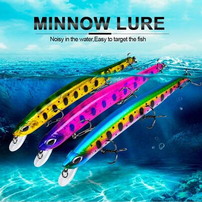 PRO BEROS Proberos 1pc Long-Distance Minnow Fishing Lure, ABS Material, Floating Wobbler Fishing Lure, Sea Fishing Bait