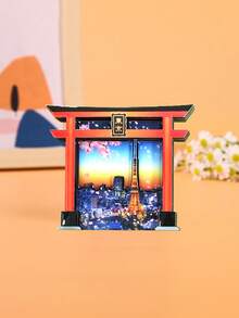 1 件日本城市 3D 环氧磁性冰箱贴