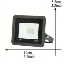 1PC Outdoor Garden Street Courtyard LED Spotlight, Outdoor Garden Decoration Light Floodlight Ultra Thin Outdoor Floodlight Garden Street Waterproof Belt Projection Light, Outdoor Waterproof Floodlight High Brightness Projection Light, Suitable For Basketball Court, Road, Street, Courtyard Garden Spotlight, Outdoor Street Lighting Light (Black, 10W) Halloween Christmas Thanksgiving Gift