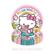 Sanrio 90pcs Sanrio Hello Kitty Party Supplies,Included Birthday Banner,Hanging Vortex,Plates,Napkins,Tablecloth For Hello Kitty Birthday Party Decorations,For Hello Kitty Party Decorations,Hello Kitty Birthday Party Decorations,Hello Kitty Party Decorations