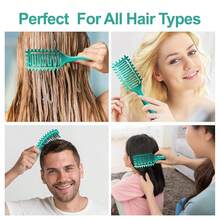 卷发定型梳，透气卷发梳，男女通用，打造完美卷发造型（紫色），美发工具，美发用品，旅行必备，旅行，理发师，发型师，理发师配件，情人节，美发用品，发型师，理发店，沙龙，度假必备，美发产品，理发店，情人节礼物，女士旅行必备，发型师工具 - 綠色 - 查看 3