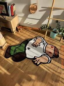 1 Peça Tapete de Área de Veludo Luxuoso Falso Cashmere Macio e Felpudo, Design Exclusivo de Personagem de Desenho Animado - Confortável para Quarto, Sofá ou Decoração Doméstica, Apenas Lavagem Manual, Material de Poliéster, Acessório de Sofá | Acento de Piso Engraçado para Sala de Estar - Multicolorido - Visão 18