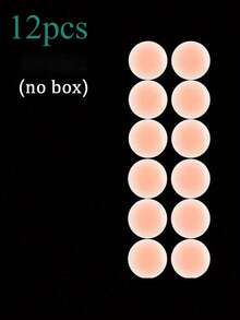 2pcs/6pcs/10pcs/12pcs Reusable Silicone Bra Pasties, Nipple Covers, Invisible Bust Tapes, Round/Maple Leaf Shape, For Ladies - Baby Pink - View 21