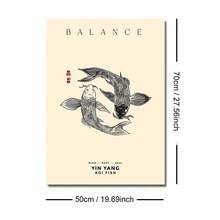 1pc Framed/Unframed Vintage Koi Fish Japanese Wall Art Canvas Poster Print Minimalist Zen Yin Yang Japandi Mindfulness Painting For Apartment,Living Room,Bedroom,Modern Home Decoration - Multicolor - View 9