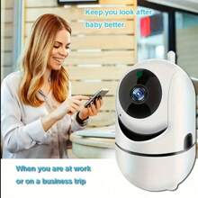 1 pièce/2 pièces Caméra de  WiFi 2,4 G avec vue à 360°, vision nocturne, surveillance à distance, audio bidirectionnel et contrôle via application mobile, convient pour la  de la maison et des entreprises, utilisation intérieure/extérieure
