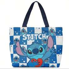 Disney 1pc Disney Official Authorized Large Capacity Canvas Tote Bag, Fixed Shoulder Strap, Wide Opening Design, Suitable For Daily Use, Large Storage Capacity, School Supplies,Back To School