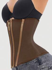 Nowy pas brzuszny dla kobiet po porodzie, sportowy pas modelujący talię, zapięcie na zamek błyskawiczny z przodu, oddychający, modelujący pas do treningu brzucha, pas wiążący