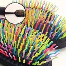 1 bucată perie mare de aer pentru îngrijirea cailor, cu peri de cauciuc antistatic și mâner din plastic ABS, potrivită pentru părul normal și lung, prindere antistatică și confortabilă pentru toate tipurile de păr