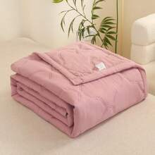 1 件套被子床上用品，轻质床罩，可机洗，透气，可裸睡，四季皆宜的被子 - 豆沙 - 查看 1