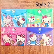 Sanrio 4 قطع/مجموعة حقيبة مستندات لهالو كيتي للطلاب والمعلمين بحجم A4 بتصميم كرتوني من أنمي، مناسبة لتخزين الملفات والأوراق الرسمية ( قد تكون بعض الأجزاء عشوائية)، ضروريات العودة إلى المدرسة