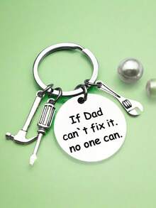 1 件不锈钢钥匙扣，带螺丝刀和扳手，特别父亲节生日礼物，送给爸爸、爷爷汽车配件包魅力学校可爱哥特 Y2k 万圣节配饰教师节圣诞节礼物创意 - 銀色 - 查看 2