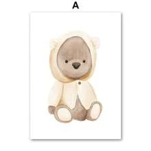 1pc Boho Bear Elephant Butterfly Rocking Horse Rainbow Wall Art Canvas Painting Posters And Prints Pictures For Room Decor Optional Frame,Wall Art With Frame - Multicolor - View 28