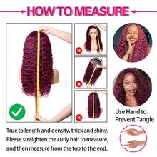 99J Burgundy 13x4 Curly Lace Frontal Wigs Human Hair 200% Density 28 Inch 613 Wigs  Curly Human Hair Wig - Hot Pink - View 7