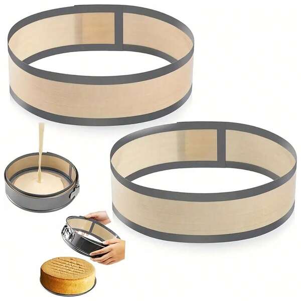 2pcs Home Baking Cake Biscuit Silicone Baking Mat, A Long Round, High Temperature Can Be Reused Heat Insulation Pad
