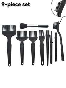 9 pièces Brosse en plastique multifonctions, brosse de nettoyage pour téléphone portable et ordinateur, brosse d'élimination de la poussière du clavier, ensemble de brosses pour les interstices de voiture industrielle
