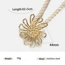 1pc Fashionable Luxury 18K Gold Stainless Steel Sea Conch, Starfish And Sun Pendant Necklace, Versatile Accessory For Women