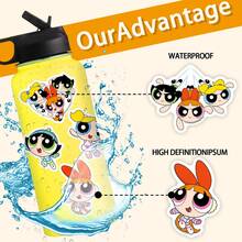 THE POWERPUFF GIRLS 100张贴纸，可爱卡通人物，DIY装饰水瓶、笔记本电脑、行李箱、吉他、手机、日记本、剪贴簿等，毕业礼物，派对装饰等等，成人动漫贴纸