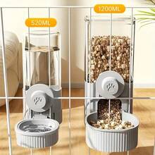 1 Set Hanging Pet Water Dispenser With Anti-Humidity Mouth Bowl, Large Capacity Cat/Dog Water And Food Feeder, Can Be Hung On Cage - Grey - View 10