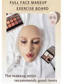 BUCICE 5D硅胶仿生皮肤化妆练习模型，全脸，适合初学者和专业化妆师，价格实惠，可作为圣诞礼物，化妆品，化妆工具，平价商品，礼品，女士礼物，圣诞礼物