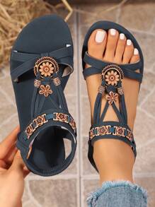 New Flat Bohemian Sandals, Fashion, Casual, Comfortable, Elegant, Relaxed Style, Romantic, Lightweight & Breathable. Suitable For Shopping, Gatherings, Weddings, Parties, Vacations, Work, And Home Wear.