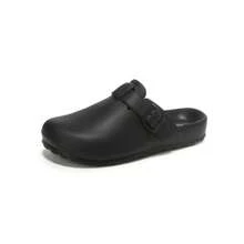 Women's Adjustable Buckle Casual Flat Outdoor Mule Sandals - Black - View 2