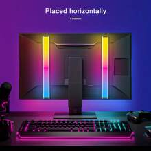 RTONTR 1 Dragging 2 Desktop Led Ambient Light TV Desktop LED Lights 30 CM Smart LED Light Strips 5V Smart LED Light Strips - Remote Control Via App, Music Synchronization PC Material For Gaming Ambiance Party Decor Christmas Gifts Living Room Camping And Other Scenarios Use