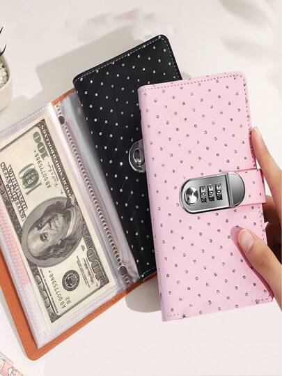 Password Locked Transparent Cash Storage Diary Book, 6-Colors Available, Girls' Favorite, Secure Storage For Cash, Coins, Bills, INS Style Colorful Saving Book, Gift For Girlfriend's Birthday