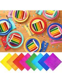 1 Paquete de 24 servilletas de color puro para fiestas, suministros de restaurante occidentales, decoraciones de papel de múltiples colores cuadradas para celebraciones festivas y reuniones familiares, campamentos, fiestas de cumpleaños, fiestas de té, bodas, regalos de cumpleaños, Día de San Valentín, fiestas en el hogar y la oficina, Acción de Gracias, artesanía fina, Día de San Patricio, Pascua, Día de la Madre, decoración del dormitorio.