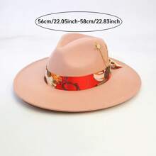 1pc Bohemian Cowboy Hat, Jazz Panama Hat, Tweed Unisex Hat, Derby Hat, Classic Felt Hat, Western Cowboy Hat - A Must-Have Item For Dances, Parties, Dates, Going Out, Outdoor Camping