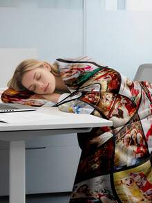 1pc Custom Blanket, Customization Blankets With Over 10 Images, Personalized Soft Cozy Blankets, Personalized Gift, Custom Gift Blanket For Birthday Washable, Lightweight, Breathable, Cozy, Comfortable, Warm, Soft, Simple Custom, Unique, Personalized Ideal Gifts For Him, Ideal Gifts For Her, Ideal Gifts For Friends, Ideal Gifts For Anniversaries, For Graduation, For Housewarming, For Weddings, For Birthdays Sofa, Bed, Car, Tea Room, Bedroom, Living Room, For Office, Customized Throws, Street Casual Chic - 20 Images-1 - View 3