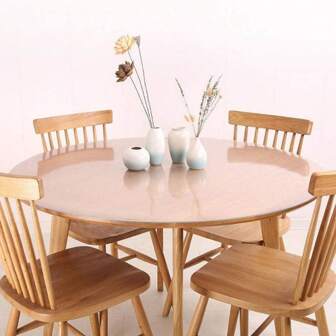 0,25 mm dik rond PVC-tafelkleed, transparante ronde tafelkleedbeschermer, waterdicht, krasbestendig en hittebestendig tafelkleed, geschikt voor thuis, hotel, eettafel en salontafel.