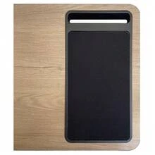 Acomoda Textil – Mesa de Cama para Ordenador Portátil con Acolchado 57,5x30,5x4 cm. Soporte Laptop de Madera con Espacio para Ratón y Móvil Cómoda, Transportable y Estable. (Natural) - Marrón - Ver 5