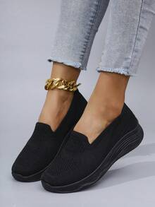 New Women Casual Sport Shoes,Mesh Breathable Comfort Hollow Fashionable Lightweight Anti-Skid Soft - Black - View 3