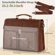 NEWHEY Men Messenger Bag 15.6 Inch Leather Vintage Laptop Briefcase Waterproof Computer Laptop Bag Leather Satchel Bag Large Shoulder Bag For Office Work Travel College Vintage Bags