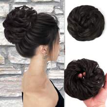 Synthetic Messy Bun Hair Pieces, Curly Wavy Bun Hair Band, Suitable For Women's High Bun Ponytail Hair Pieces
