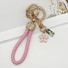 TTOBS 1pc Exquisite Car Keychain With Cute Flower Pendant - Durable, Stylish And Versatile Women's Keyring - Multicolor - View 18