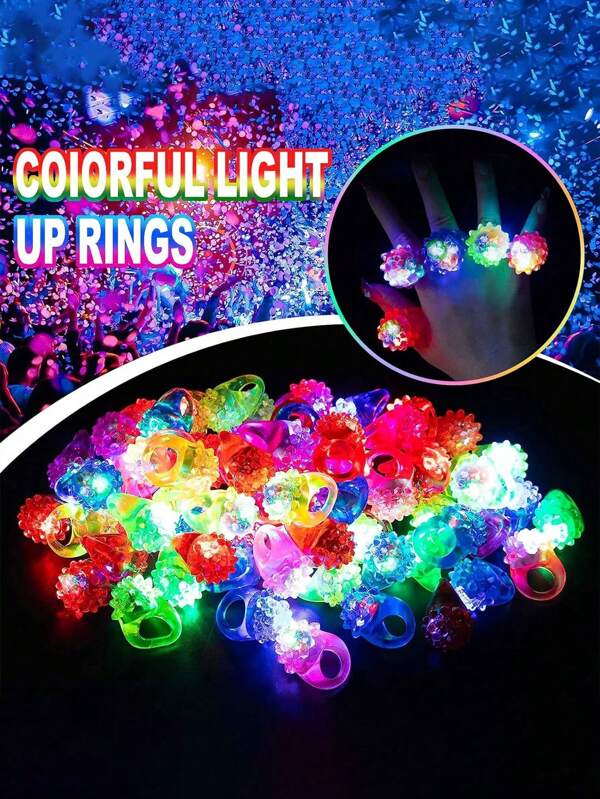 20/10 piezas Anillos luminosos LED Anillos que brillan favores de fiesta Juguetes Luces LED intermitentes Brillan en la oscuridad Suministros para bodas Halloween Navidad Conciertos Fiestas de club (Nota: Colores Aleatorios) Otoño