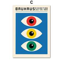 1pc Modern Abstract Bauhaus Lines Eye Geometric Wall Art Canvas Painting Nordic Posters And Prints Pictures For Living Room Decor Optional Frame ,Wall Art With Frame - Multicolor - View 78